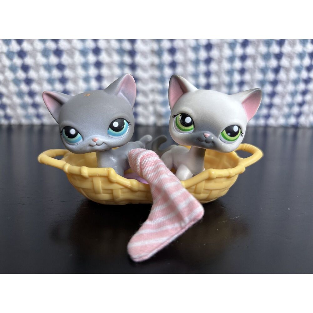 Littlest Pet Shop Pet Pairs Shorthair Cat #125 & 126 - Complete